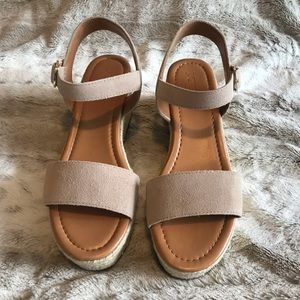 J CREW suede platform espadrilles